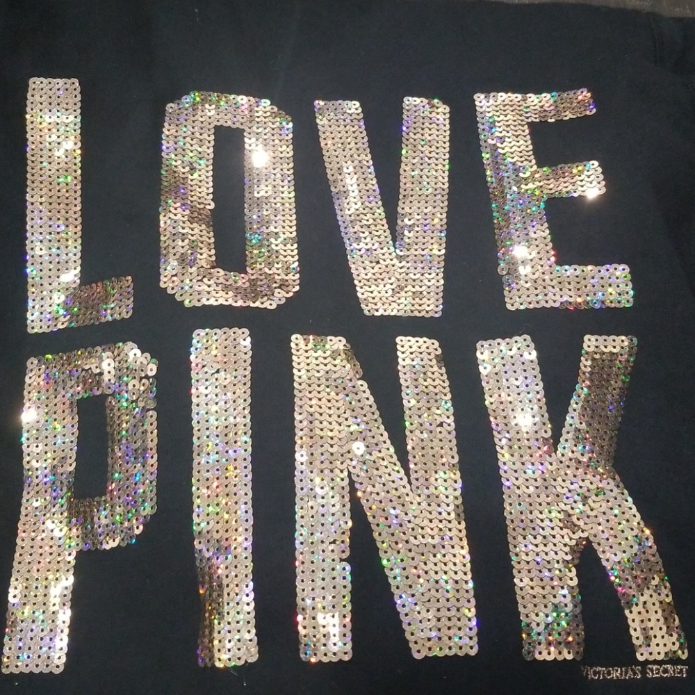 Rose gold sequin black hoodie w/ faux fur lining